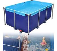 Piscina per acquario da esterno con telaio in acciaio e finestra trasparente, resistente per l'allevamento di koi e pesci rossi, ideale per giardino e patio