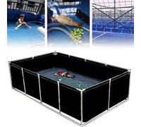 Piscina per acquario, grande acquario fuori terra, stagno in tela di PVC con supporto e valvola di scarico, per uso esterno/interno per pesci, tartarughe, come piscina (nero, 2 x 1,5 x 0,5 m)