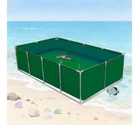 Piscina per acquario, serbatoio per pesci fuori terra con supporto per Koi/tartaruga/gamberetti, rivestimento rettangolare preformato per stagno per animali acquatici, piscina da giardino (verde, 2 x