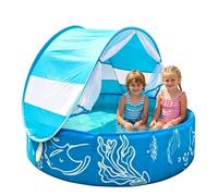 Piscina per bambini da giardino | Giocattolo Pieghevole Non Gonfiabile con Tettuccio Parasole e Rete - 120 x 30 cm Piscina Pieghevole per Bambini - Per Utilizzo Esterno, Patio, Spiaggia, Viaggio e