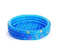 piscina per bambini, Inflatable Pool Blue 3 Ring 51 Inches Round Family Indoor Outdoor Garden Game Above Ground Swimming