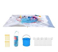 Piscina per bambini per la spiaggia - piscina per bambini ombreggiata rosa | Baby Beach Shop | Tappetino impermeabile pieghevole | Mantera all'aperto 2 in 1 e piscina per giochi d'acqua pa