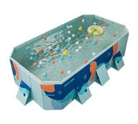 Piscina per bambini pieghevole multiuso per famiglia e animali domestici, design pieghevole non gonfiabile, con maniglia per il trasporto, resistente piscina all'aperto per giardino e campeggio
