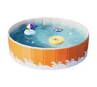 Piscina per bambini | Piscina non gonfiabile | Contenitore d'acqua pieghevole con fondo antiscivolo e valvola di scarico | per giochi all'aperto, bambini, animali domestici e divertimento in famiglia