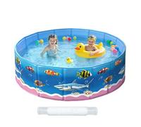 Piscina per Bambini - Vasca Rigida e Rotonda con Stampa a Tema Mare,Piscina Esterna Pieghevole Senza Gonfiaggio Per Bambini E Animali Domestici,Gioco Acquatico Estivo Per Cane Nel Patio O In Giardino