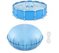 Piscina per coperture per mobili da esterno - Borsa di supporto gonfiabile in PVC resistente alle intemperie, spessore 0,7 mm, diametro 110 cm, blu - acqua/(cuscino)