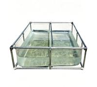 Piscina per pesci fuori terra, laghetto trasparente per acquario con valvola di scarico, materiale PVC, telaio in acciaio zincato per Koi, pesci rossi, tartarughe, 0,5 x 0,5 x 0,7 m