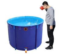 Piscina per pesci in tela blu 3.5x1m Serbatoio d'acqua in PVC fuori terra ispessito Koi Bing serbatoio con staffa durevole habitat per pesci all'aperto