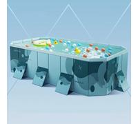 Piscina pieghevole, Foldable Collapsible Non-Inflatable Frame Swimming Pool For Kids Adults PVC Multiple Sizes(1.6m/5ft)