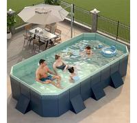 Piscina pieghevole, guscio in plastica rigida non gonfiabile, portatile fuori terra per adulti, ideale per cortile e giardino
