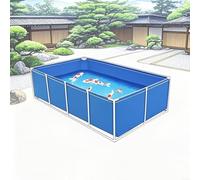 Piscina pieghevole in tela per pesci, serbatoio di stoccaggio dell'acqua portatile fuori terra con telaio, grande serbatoio per acquacoltura per allevamento da giardino all'aperto