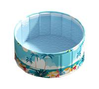 Piscina pieghevole per bambini non gonfiabile, per bambini, pieghevole, in PVC, impermeabile, facile da montare, per giardino e come vasca da bagno per animali domestici, con drenaggio