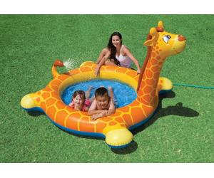 PISCINA PISCINE FUORI TERRA GONFIABILE GIRAFFA SPRUZZO INTEX 57434 BAMBINI GIOCO