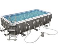 Piscina Power Steel Frame Rettangolare 404X201X1,00 Grigio - Best Way