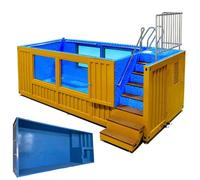 Piscina prefabbricata per famiglie - Piscina portatile per container da 20 ft/40 piedi | Struttura in acciaio resistente design fuori terra