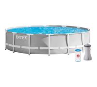 Piscina Prisma Frame 457X107 Cm Con Pompa Filtro, Scaletta Doppia, Telo Base E Copertura 26724 - Intex