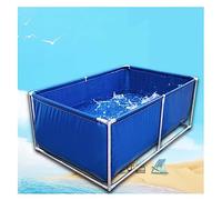 Piscina rettangolare pieghevole fuori terra - Serbatoio dell'acqua in tela PVC resistente con supporto per campeggio, pesca, lavaggio e cultura del mare, blu, 3 x 2 x 1,2 m