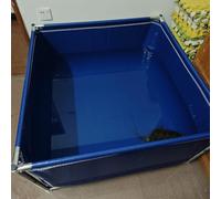 Piscina rialzata in plastica rigida per acquacoltura e vasca da bagno, pieghevole e zincata, per adulti