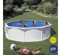 Piscina rotonda in acciaio bianco Ø 300 H 120 cm Bianco