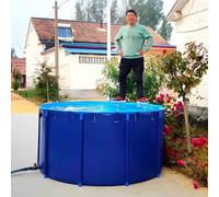 Piscina rotonda pieghevole in tela per pesci, con staffa, EasytoClean, per l'irrigazione agricola e lo stoccaggio dell'acqua, 1,5 m x 0,6 m