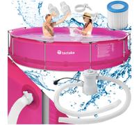 Piscina Rotonda Telaio in Acciaio Pompa Filtraggio Esterna Giardino Ø 360 x 76cm