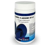 PISCINA SEMPLICE Cloro 4 Azioni in Pastiglie da 20 gr. Multiazione per Trattamento Acqua di Piscina e Spa: Clorazione, Alghicida, Flocculante e Stabilizzante del pH, 1 kg