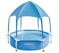 Intex Piscina Rotonda Con Struttura In Acciaio Fuori Terra Con Baldacchino Ø183cm