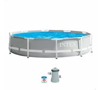 Intex Prisma Frame Round Collapsible With Filter Pool Grigio