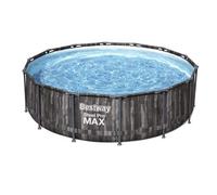 BESTWAY 5614Z PISCINA FUORITERRA ROTONDA CON STRUTTURA Ø 427cm EFFETTO LEGNO