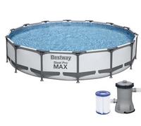 PISCINA TONDA CON TELAIO 427X84H BESTWAY ART. 56595 CON POMPA PISCINE FUORITERRA