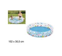 PISCINA TONDA GONFIABILE PERSONAGGI MARINI BAMBINI 3 ANELLI GIARDINO 152X30.5CM