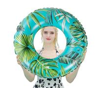 Piscina Tubi, Floating Ring, Portatile Inflatable Swim Tubes for Beach, Puddle, Fun Relaxation and Leisure Activities, 1,38 x 3,15 pollici, Red, Green Leaves