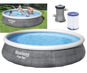 PISCINE FUORITERRA TONDE ANELLO RATTAN BESTWAY 57376 - CM.Ø396xH84
