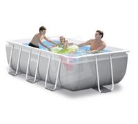 Intex 26792NP Metal Frame - Piscina Rettangolare Fuori Terra, 488x244x107 cm con Pompa Filtro, Scaletta, Telo Base e Copertura