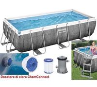 PISCINE RETTANGOLARI CON POMPA FILTRO BESTWAY 56721 CM.404X201XH100 PISCINA