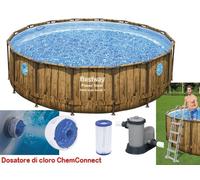 PISCINE TONDE C/TEL.RATTAN.488X122-56725