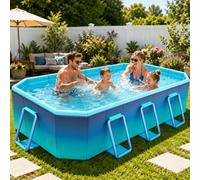 Piscinetta rigida rettangolare fuori terra richiudibile familiare