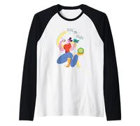 Piselli sulla Terra - Divertente Gioco di Parole della Pace Vegano a Base vegetale Maglia con Maniche Raglan