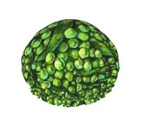 Pisello verde,Cuffia da doccia, cuffia da notte, doppio strato, impermeabile, elastica, riutilizzabile.