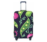 Pisello verde e cipolla copertura elastica per valigie da viaggio, con stampa, antigraffio, Nero , M