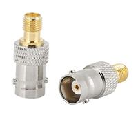 Pissente Adattatore BNC a SMA, 2pcs Femmina BNC Adattatore Coassiale del Connettore RF Femmina SMA con Nucleo di Rame Placcato in Oro per la Connessione Dell'antenna 0 6GHz 50¦¸