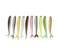 Pissente Esche Morbide, Esca da Pesca in Silicone da 10 Pezzi con Tratto Realistico e Design a Due Colori, Azione Traballante per Pesci Che Vivono Sul Fondo