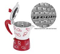 Pissente Kettle di caffè in Alluminio Caffetteria Riutilizzabile Coffee Tappeto per Home Office con Forno Elettrotermica per la Stufa a Gas ABS. (Cuori rossi)