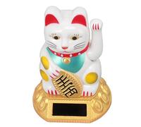 Pissente Lucky Cat Waving Bram Fortune Solar Cat Cat Chinese Cat Statue Solar Light Induzione Lucky Cat Statue Figurine per Ornamenti per Auto da Casa 8x4,5x4,5 Cm (WHITE)