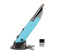 Pissente Penna Mouse Wireless 2,4 GHz Stylus Digitale Verticale con 4 Tasti Ingresso Vocale Supporto 128 Lingue per Laptop e PC Blu