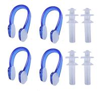 Pissente Set di Morbide Clip per Naso e Tappi per Le Orecchie in Gel di Silice, Impermeabili con Cancellazione del Rumore per Nuoto e Immersioni, Perfetti per Gli Sport Acquatici (Blue)