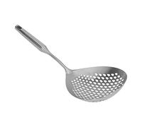 Pissente Skimmer Ladle 304 Acciaio Inossidabile Cucchiaio Forato Schiumarola per con Manico Lungo Testa Profonda per Friggere Cibo Patatine Verdure Carne (SILVER)