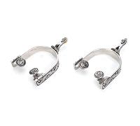 Pissente Speroni per Cavalli, 2 Pezzi in Acciaio Inossidabile Cowboy Occidentale Modello Squisito Speroni per Stivali da Cavallo Decorazione con Attrezzatura per Addestramento di Cavalli