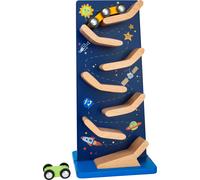 Small Foot-11446 Cascata Space, in Legno, Torre con Sfere per Piccoli astronauti, con 2 macchinine Veicoli Giocattoli, Multicolore, s, 11446