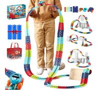 Pista antigravità 2026 con auto con binario infinito flessibile 3D, set di pista per auto da corsa con illuminazione a LED, regalo per bambini (luminoso, 138 pezzi, 1 corpo auto 2 guscio)